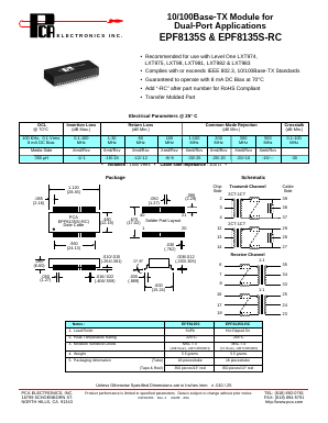 EPF8135S Datasheet PDF PCA ELECTRONICS INC.