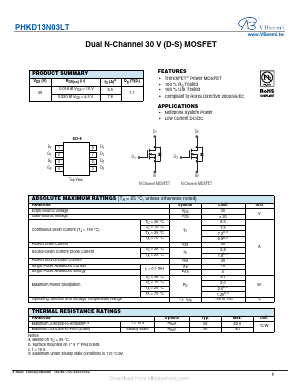 PHKD13N03LT Datasheet PDF VBsemi Electronics Co.,Ltd